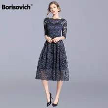 Borisovich женское повседневное кружевное длинное платье, бренд, Весенняя мода, большие качели, а-силуэт, элегантные женские платья для вечеринок N698