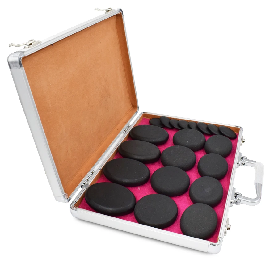 

20pcs/set lava Natural Energy Massage stones massage stone hot spa rock basalt stone with heater box 110-240V