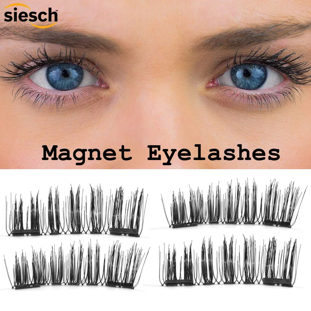 4PCS Makeup Double False Eyelashes Full Coverage Glue free