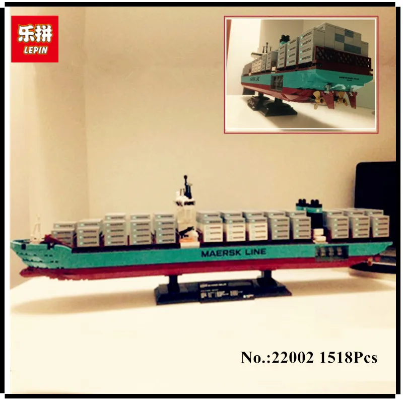 

IN STOCK Lepin 22002 1518Pcs Technic Series The Maersk Cargo Container Ship Set Educational Building Blocks Bricks Model Toys