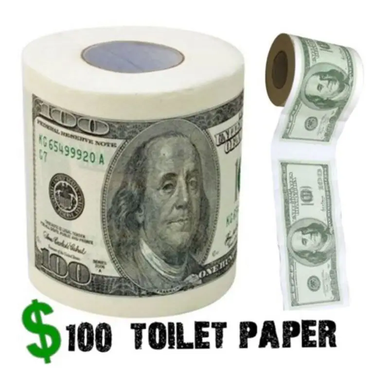 New One Hundred Dollar Bill Toilet Paper Money Roll Toilet Paper