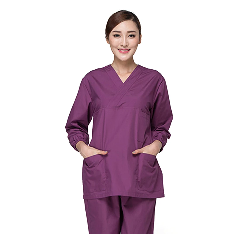 Новый медицинская форма для женщин мужчин костюм медика комплект одежды с длинным рукавом медсестра форма Одежда для кормящих красота