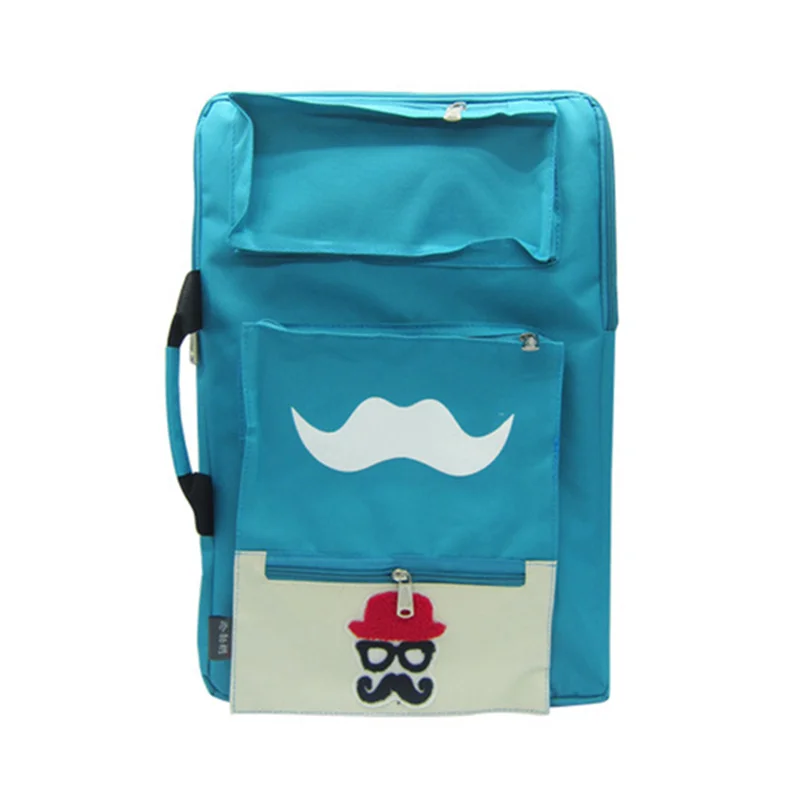 Модный милый набор для рисования, художественная сумка A3, эскизный коврик/Набор для рисования 8 K, художественная школьная сумка, сумки для рисования для детей - Цвет: Синий
