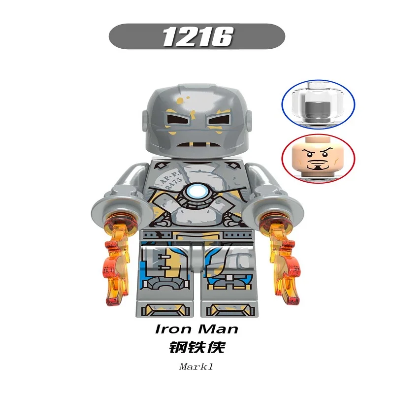 

Single Sale X1216 Iron Man Mark1 Avengers 4 Action Figures Building Blocks Bricks Model legoing Minifigured Children Gift Toys