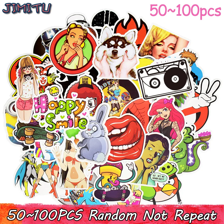50-100pcs Random Stickers Mixed Funny Cartoon Graffiti Stickers for Children DIY Sticker on Laptop Car Luggage Skateboard Fridge 50-100pcs Random Stickers Mixed Funny Cartoon Graffiti Stickers for Children DIY Sticker on Laptop Car Luggage Skateboard Fridge