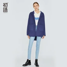 Toyouth зима Для женщин плотные пальто Повседневное шерстяной подкладкой верхняя одежда; куртки теплые Blend Pocket пальто Abrigo Mujer Черная Куртка Новинка г