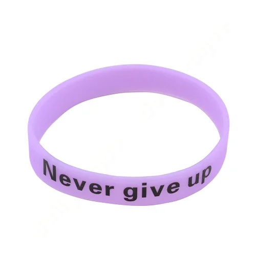 5 шт./компл. Новая мода Для мужчин Для женщин унисекс силиконовой резины браслет принтом "Never Give Up", светится в темноте, спортивный браслет Lou0018 - Окраска металла: purple