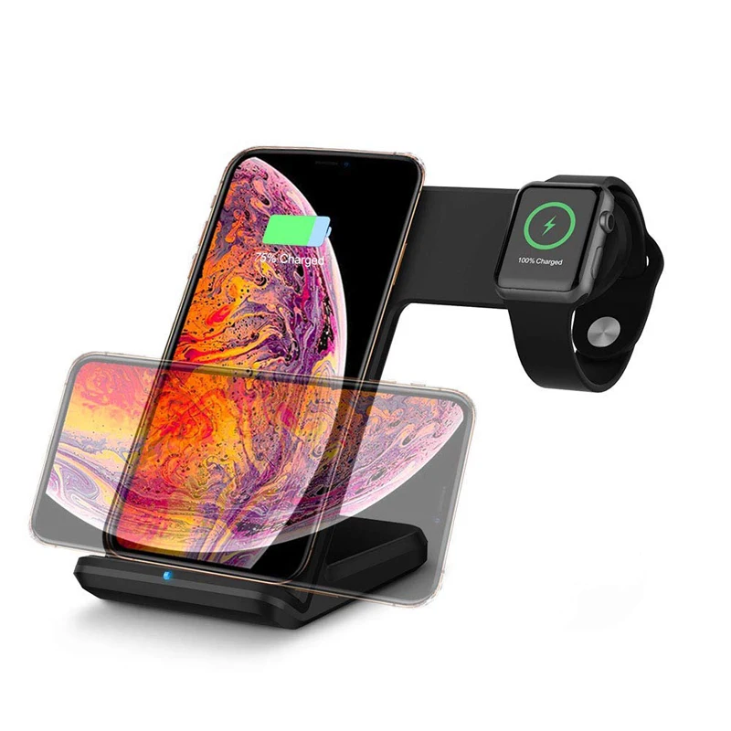 Беспроводное зарядное устройство 2 в 1 для Apple watch 3 4 Samsung S9 S8 note 9 8|Зарядные