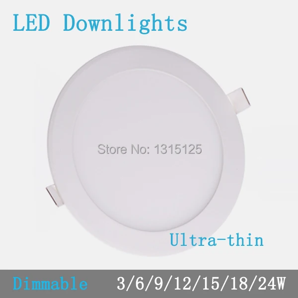 

Thickness 3W/6W/9W/12W/15W/18W/24W round dimmable LED downlight emergency LED panel / painel light lamp for bedroom luminaire