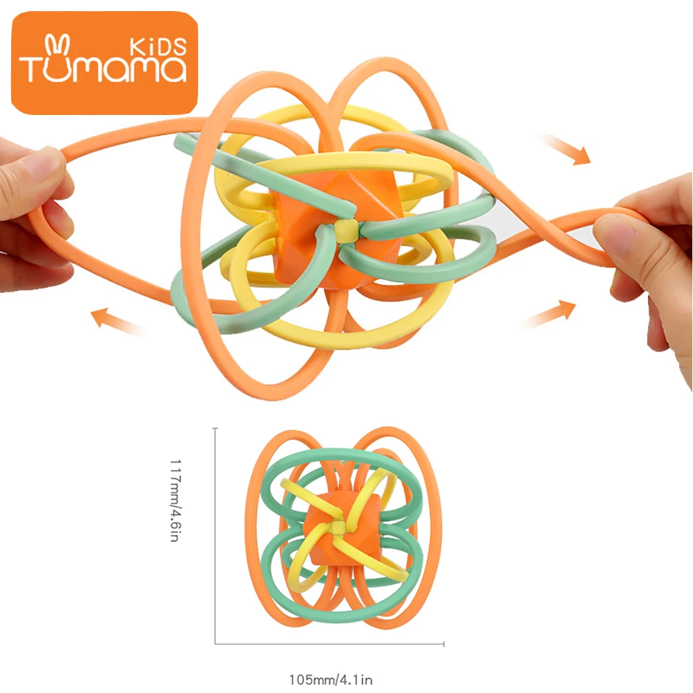 Tumama Baby Rattles Silicone DIY Educational Multilateral Rattle Ball With Rattles For Baby Handbell With Teether For Newborns Tumama Baby Rattles Silicone DIY Educational Multilateral Rattle Ball With Rattles For Baby Handbell With Teether For Newborns