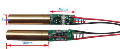 Диаметр 8 мм APCmodule Высокий стабильный стандарт зеленая точка лазерная головка трубка зеленая внешняя направленность лазера