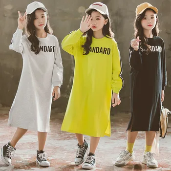 

New 2019 Autumn Girls Dress Long-sleeved Children Shirt Kid Casual Dress Leisure Baby Cotton Dress for Mother and Daughter,#5295