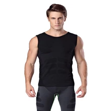 Мужской жилет тело Shaper без рукавов топы Фитнес майка мускулатуры Singlets Мужской Бодибилдинг сжатия рубашка, жилет