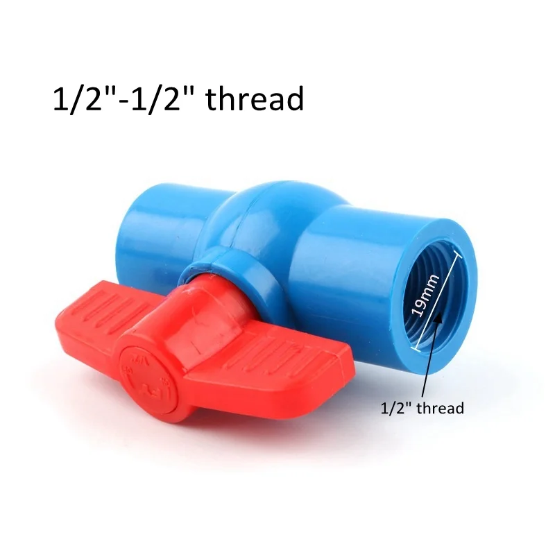 1 шт. 1/2 &quotx 1/2&quot 20 мм ПВХ шаровой клапан Слип запорная ручка фитинги для труб
