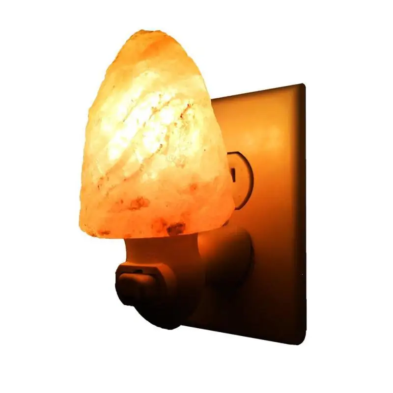 

US Plug Rotatable Cylinder Himalayan Salt Lamp Light LED Air Purifier Crystal Salt Rock Bedside Night Light For Bedroom Bathroom