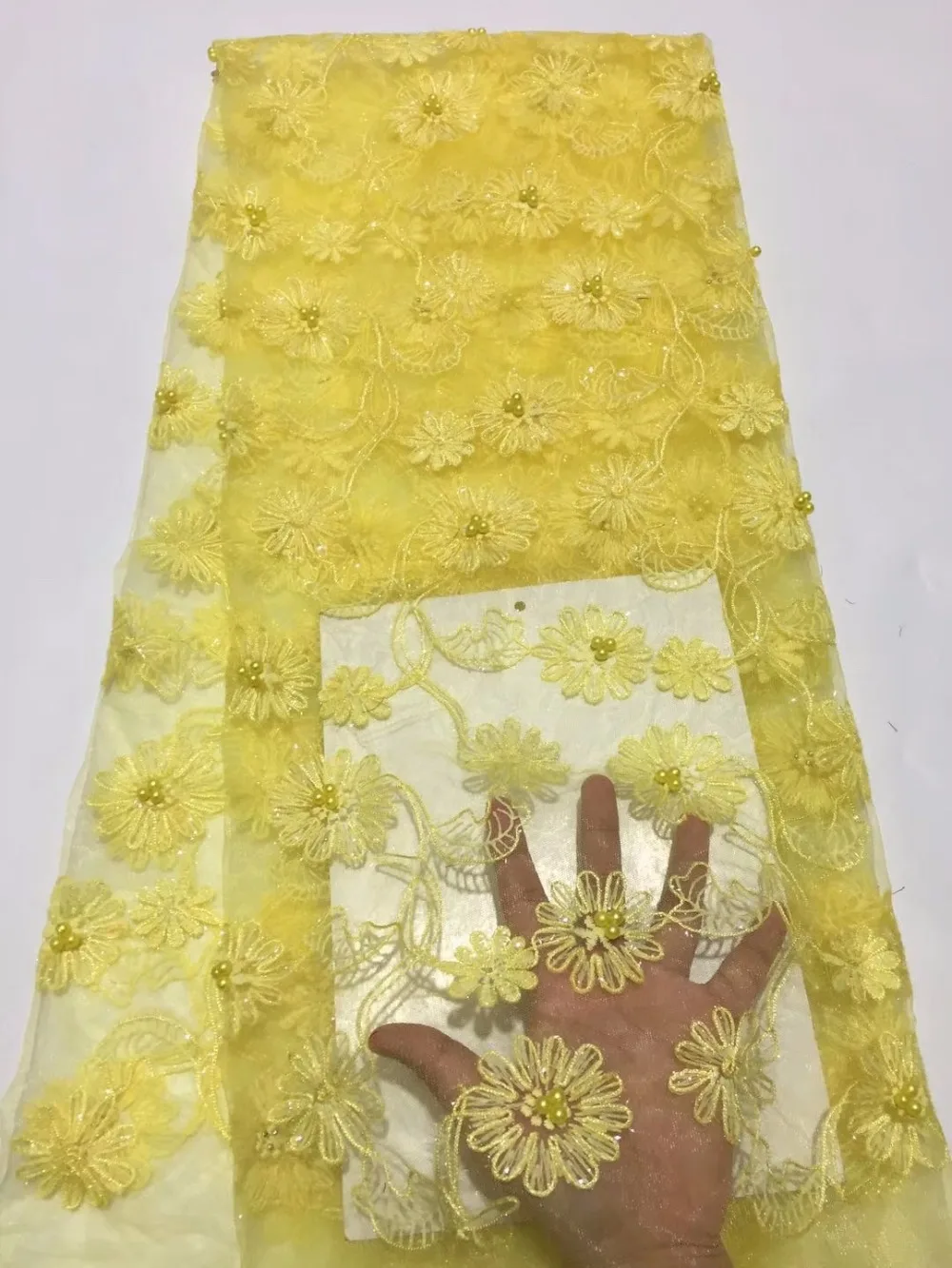 

African 2019 new arrival hot-selling gauze lace flower embroidery lace wedding dress