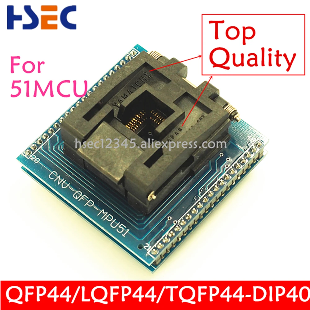 Адаптер QFP44/LQFP44/TQFP44 к DIP40 адаптер для фотоаппарата 51MCU AT89S51/52 золотое покрытие