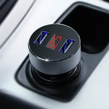 Автомобильный прикуриватель с 2 USB, 12 В, 24 В постоянного тока, быстрая зарядка, АБС-пластик, алюминий, 5 В, 3,1 А, автоматическая зарядка, синий светодиодный вольтметр, отображение тока