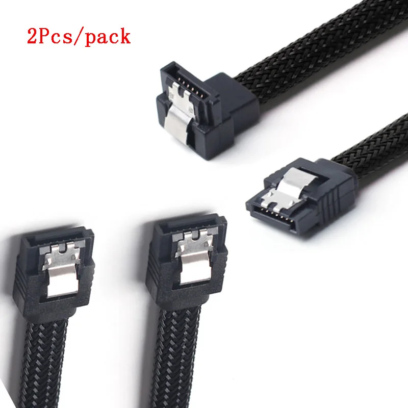 

2Pcs SATA Cable 3.0 to Hard Disk Drive SSD HDD Cord 6Gbps Sata 3 Straight / Angle Cables for Desktop PC / Optical drive / DVD
