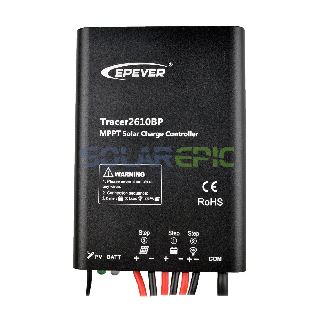 Epever 10A MPPT Контроллер заряда для фотоэлектрических систем и 12 V/24 V водостойкий регулятор tracerbp литий Батарея со слежением за максимальной точкой мощности регулятор 60 V/100 V PV вход