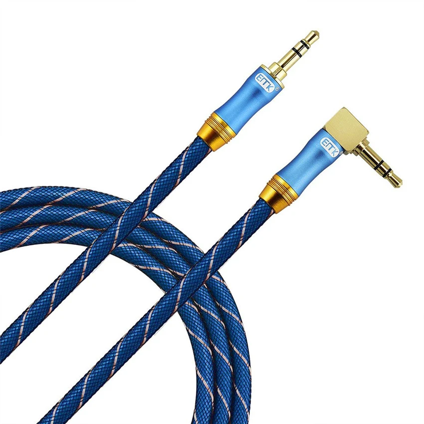 EMK 3.5mm audio cable 90 degree right angle flat jack 3.5 mm aux cable for car iPhone MP3 4 headphone beats speaker aux cord 5m 3m 2m 1m (3)