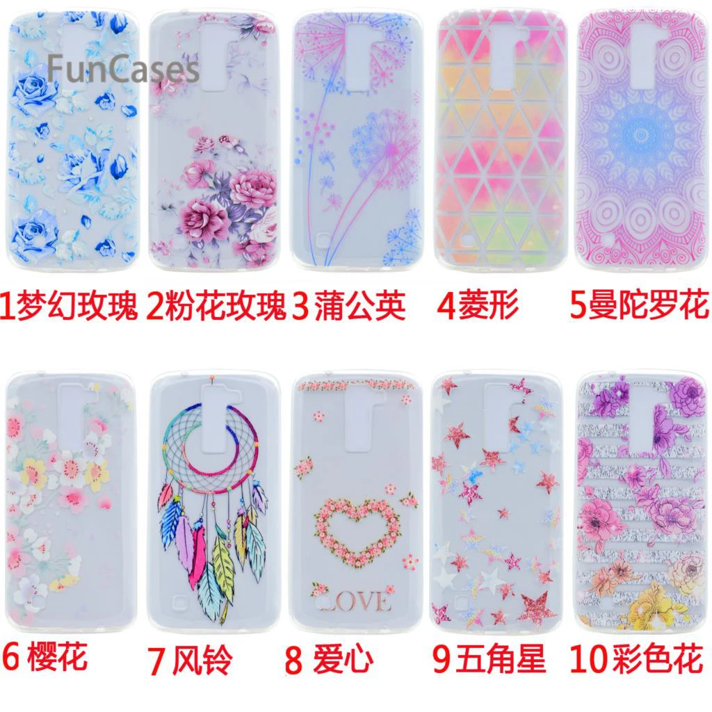 Bunga Kasus sFor Hoesje LG K10 Olahraga Balik Kasus Lembut Silikon Kembali Penutup Para LG K10 sFor Handphone Hoesje Protector