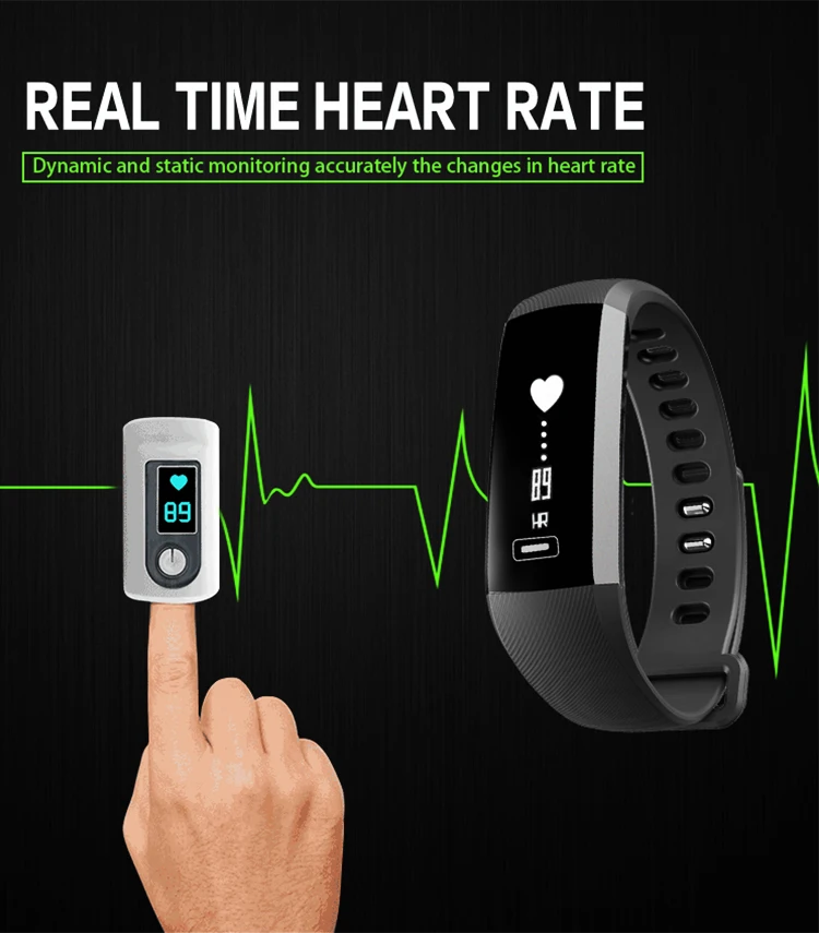Спортивные часы Для мужчин Smart Браслет Heart Rate Мониторы Фитнес браслет трекер SmartBand Bluetooth для Android IOS PK miband