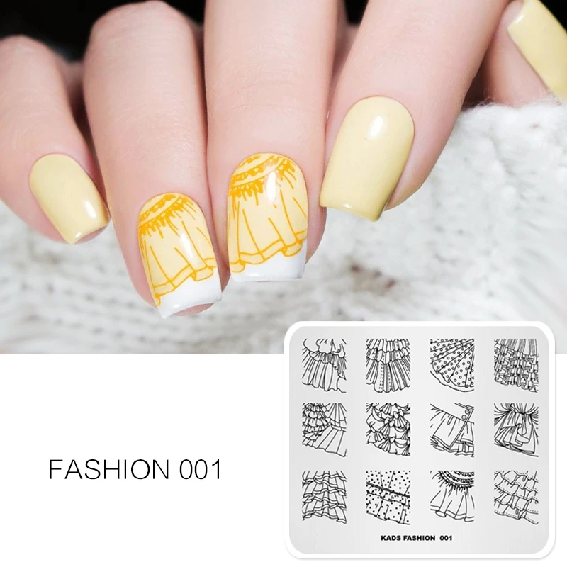 

KADS New Arrival Fashion 001 Series Design Pretty Skirt Pattern Image Templates DIY Image Cute Nail Polish Stamp