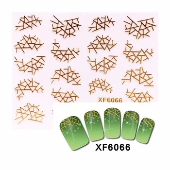 YZWLE 1 Sheet 3D Nail Stickers Beauty Gold Mesh Designs Nail Art Charms Nails Bronzing Decals Decorations Tools  6066