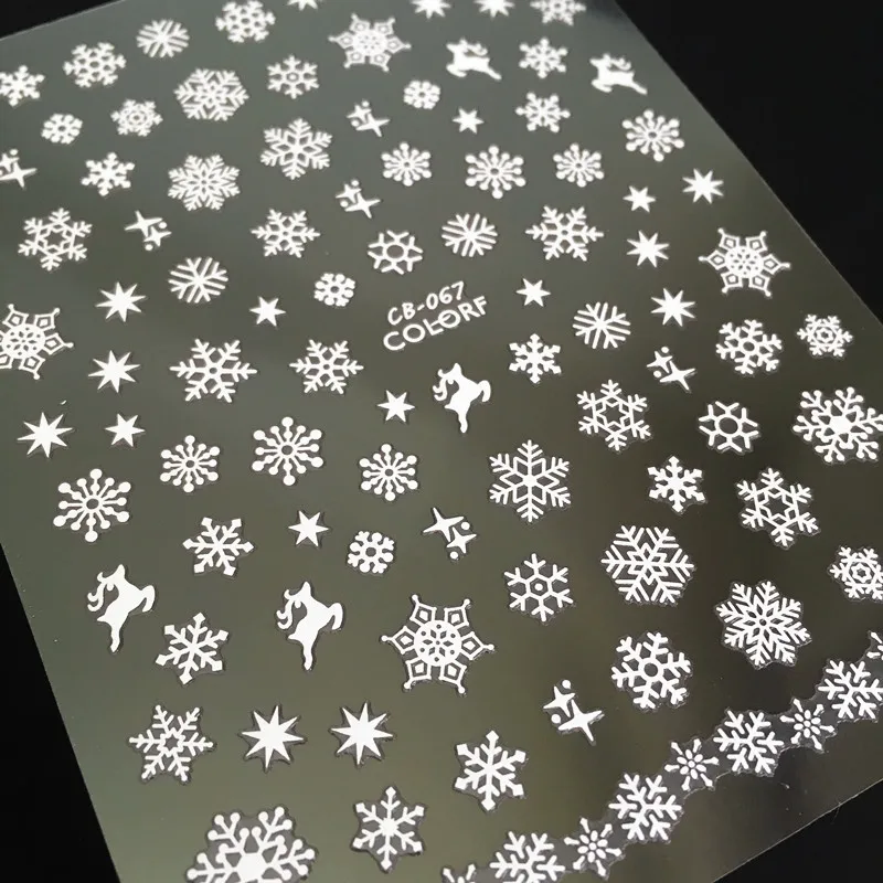 

Newest CB sereis CB-67 snowflake Christmas 3d nail art sticker nail decal stamping export japan designs rhinestones decorations