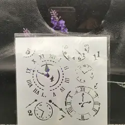 13 см часы DIY наслоения Трафареты настенная живопись записки окраска тиснильный альбом декоративная открытка шаблон