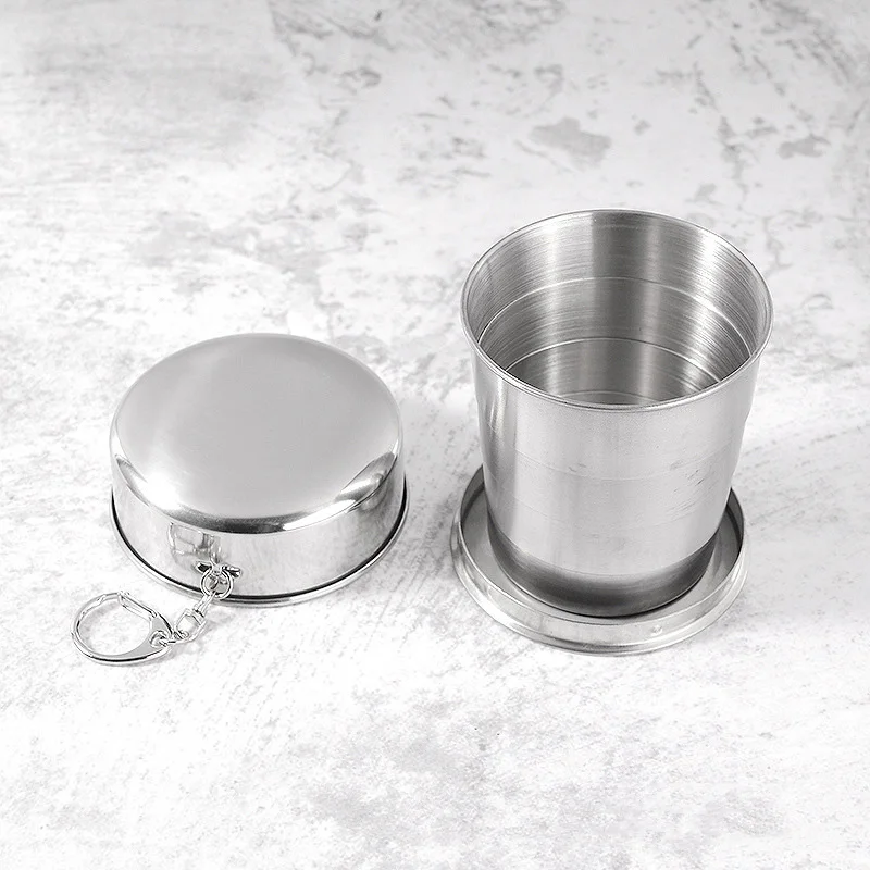 Многофункциональная Складная чашка для винной воды из нержавеющей стали, портативная складная телескопическая чашка для ключей, чашка для путешествий, детская игрушка