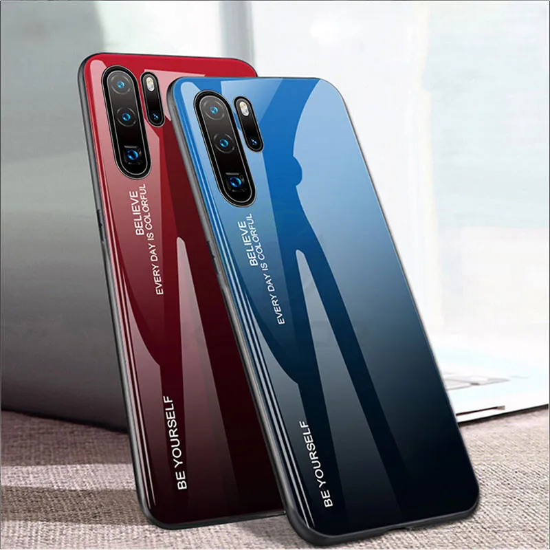 Hard Case For Huawei P30 Pro Case Tempered Glass Cover Silicon Funda Soft TPU Frame Phone Case For Huawei P30 Lite P 30 P30 Case