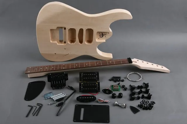 Best price at $189 Cheap HOT! Solida DIY Kit Unfinished Corpo Da Guitarra Eletrica com o Maple Neck Made in China