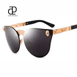FEIDU металлические оправы Солнцезащитные очки "кошачий глаз" женские солнцезащитные очкив ретро стиле Брендовая Дизайнерская обувь с