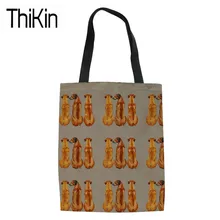 THIKIN милые для женщин Rhodesan Ridgeback печати Холст Tote сумки для подростков книга Сумка женская складные сумки для покупок Recycle мешок