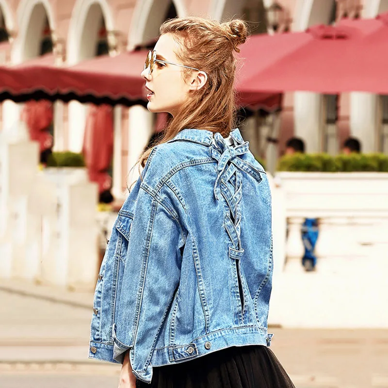 Spring Autumn Women Denim Jackets 2019 Fashion New Large Size Solid Color Short Coats Female Long-sleeved Loose Outerwear N153 Spring Autumn Women Denim Jackets 2019 Fashion New Large Size Solid Color Short Coats Female Long-sleeved Loose Outerwear N153
