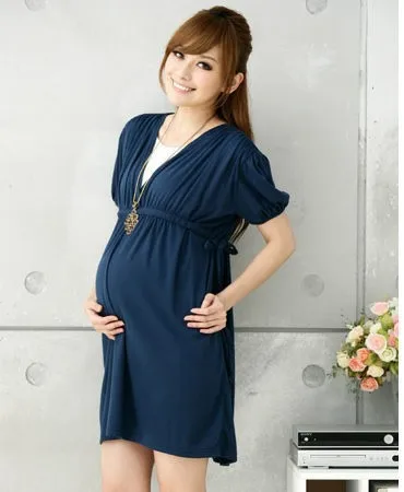 Одежда для беременных из 2 предметов, одежда для кормящих мам с v-образным вырезом, одежда с коротким рукавом для женщин, эластичное тонкое платье для беременных