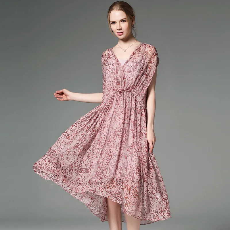 Bloemen zijden jurk tube maxi plus size vrouwen boho strand lange jurken 2019 lente zomer rockabilly gewaad Bohemen fem me sexy roze Bloemen zijden jurk tube maxi plus size vrouwen boho strand lange jurken 2019 lente zomer rockabilly gewaad Bohemen fem me sexy roze