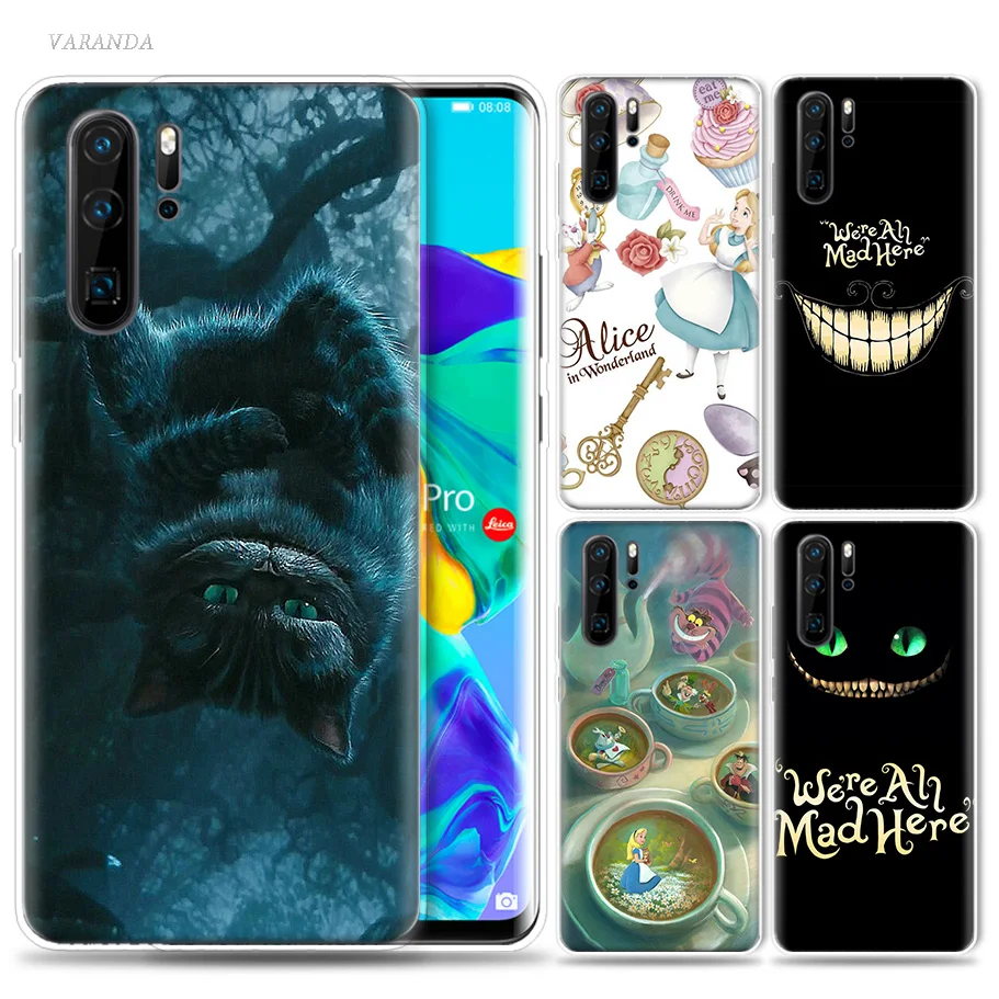 

Alice in Wonderland punk Case for Huawei P20 P30 P Smart Z Plus Nova 5 5i P10 P9 Mate 10 20 lite Pro Silicone Phone Bags Capa