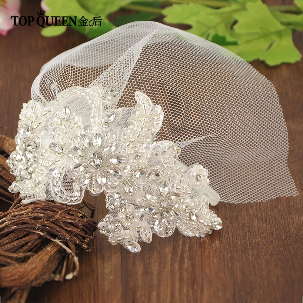 

TOPQUEEN H139-WS Veil Hat Hair Band Head Hoop Wedding Tiara Bridal Headpiece Wedding Headbands Wedding Hair Accessories