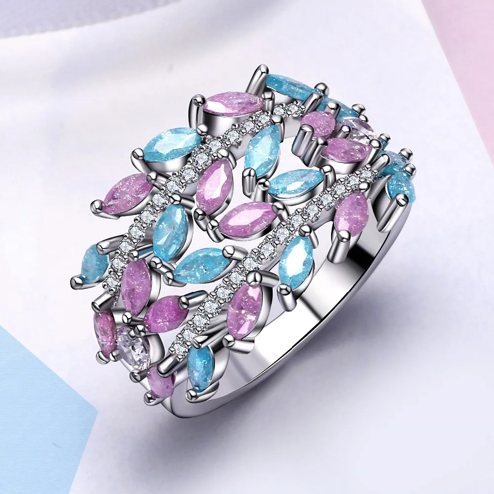 Buy New Year 2018 Trendy Pastel Color Jewelry Glitter Effect Zircon Stones Pink