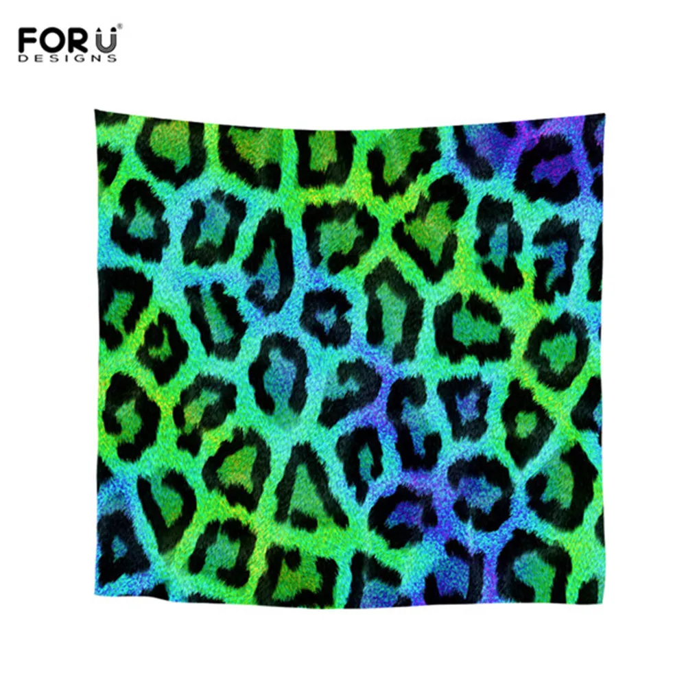 

FORUDESIGNS Leopard Print Women Scarf Ladies's Luxury Brand High Quality Scarves Fashion Silk Foulard Femme Head Scarf Square