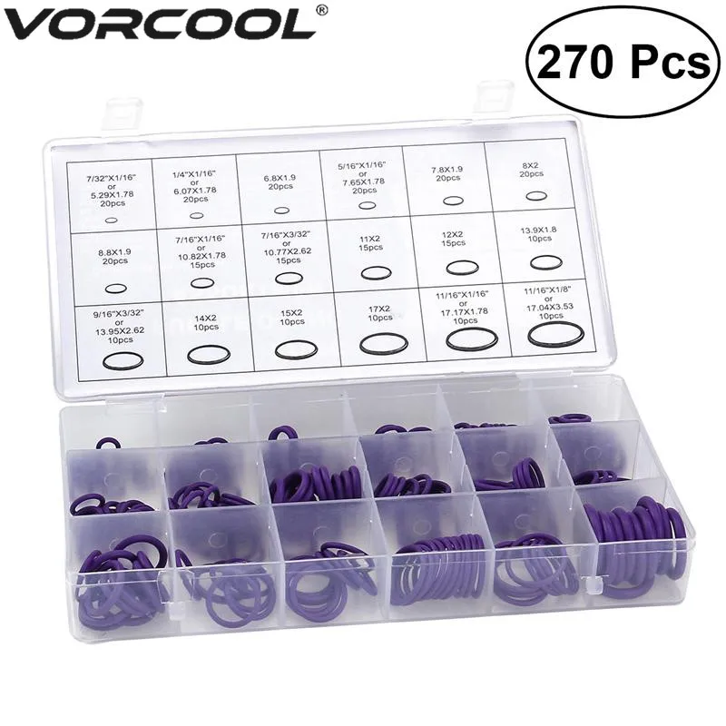 Уплотнительное кольцо VORCOOL 270 шт. резиновая изоляционная прокладка шайба