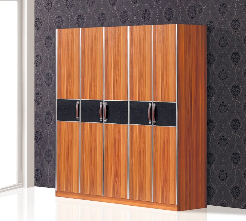 Buy Solid wood wardrobe 2m long five flat sliding door