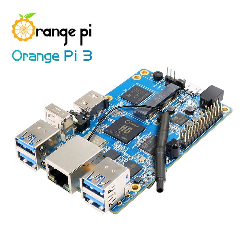 Оранжевый Pi 3 H6 1GB LPDDR3+ 8GB EMMC Flash Gigabyte AP6256 Bluetooth 5,0 4* USB3.0 Поддержка Android 7,0, Ubuntu, Debian