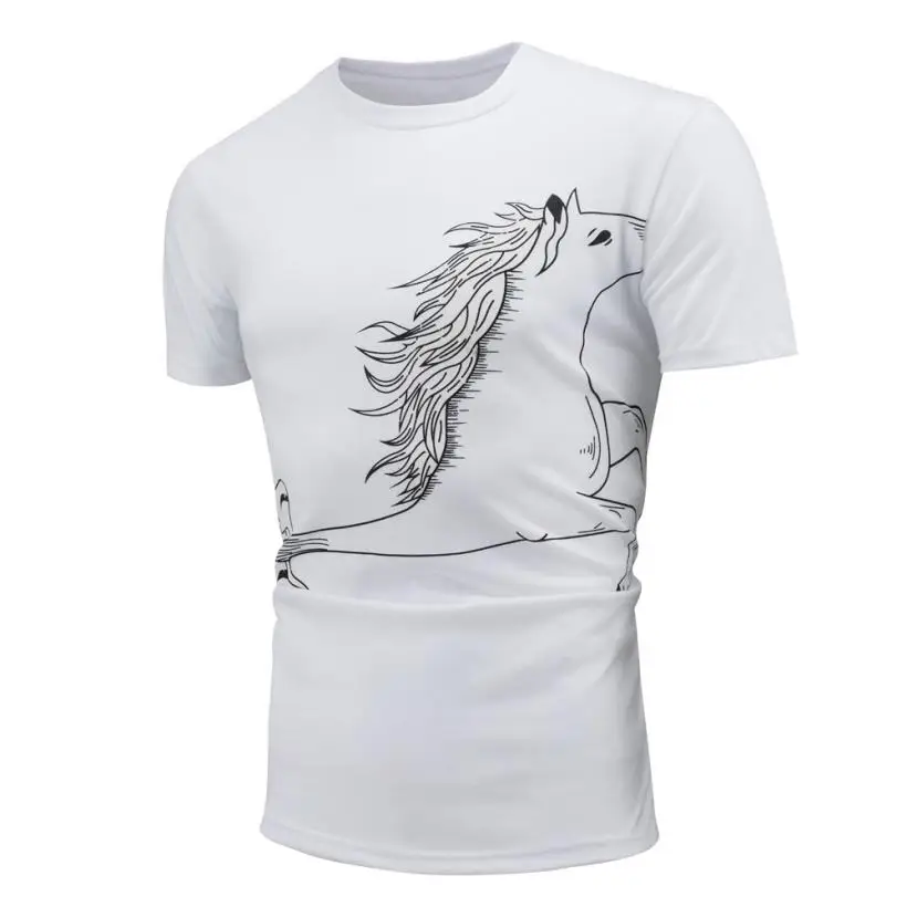 MUQGEW Summer Fashion Casual Short Sleeve Printed Shirt Encounter Sun Change Color White T Shirt 