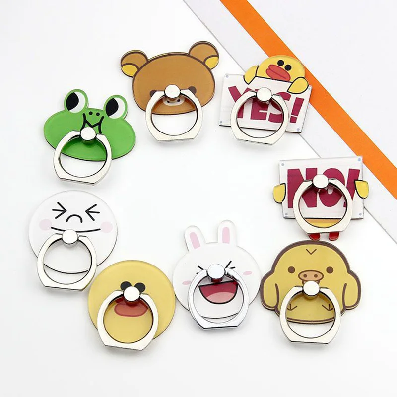 

Romatlink Mobile Phone Ring buckle Stand Bracket Cartoon Frog Bear Rabbit Chick YES Or NO Expression Holder