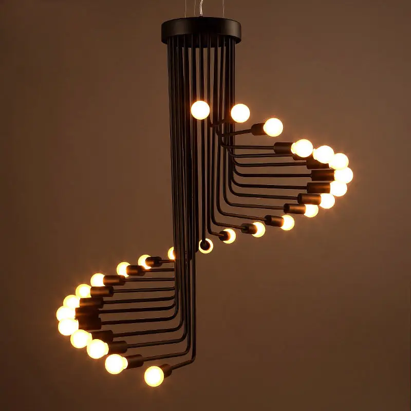 Rustic Loft Spiral Staircase Exposed Bulbs Ceiling Hanging Pendant Rustic Loft Spiral Staircase Exposed Bulbs Ceiling Hanging Pendant Lights Decor Ac110v 220v E27 In From Lighting On Aliexpress