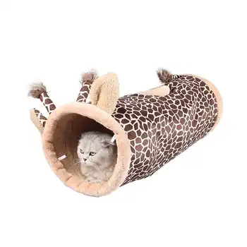 

Folding Channel Dinosaur Giraffe Black Cat Tunnel Pet Cat Bed Small Dog Puppy Kennel Cat Sleeping Bag Warm Nest High Quality